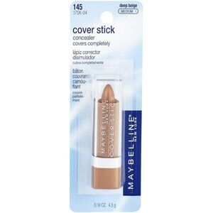 Maybelline New York Cover Stick Corrector Concealer, 145 Deep Beige, 0.16 oz.